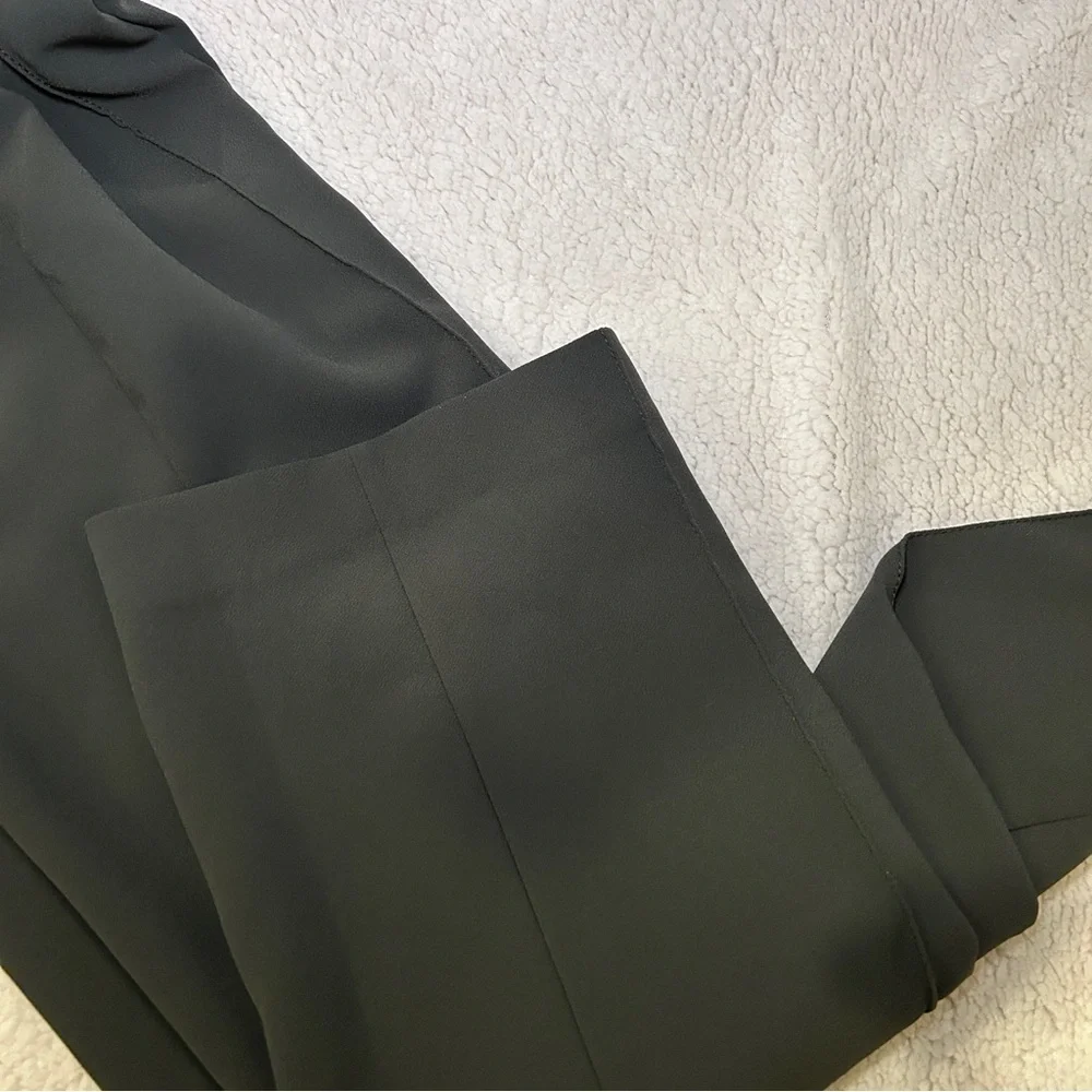 Zara Dark Green High-Waisted Wide-Leg Pants